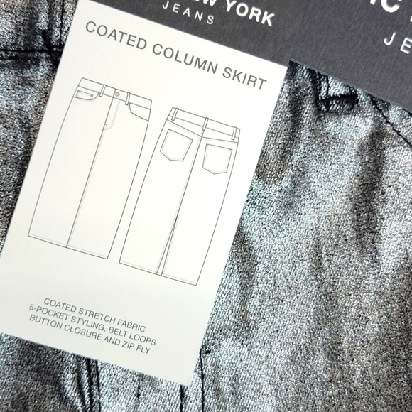 NWT!! Marc New York Metallic Stretch Denim Coated Column Skirt Size 4. #446 - Picture 4 of 9